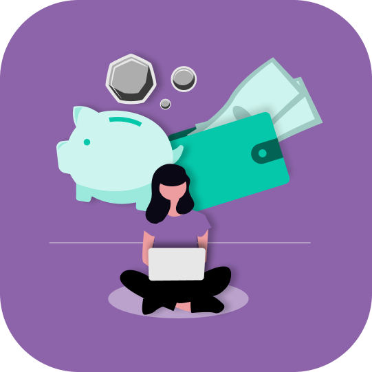 Illustration: savings and budgeting around online casting work.